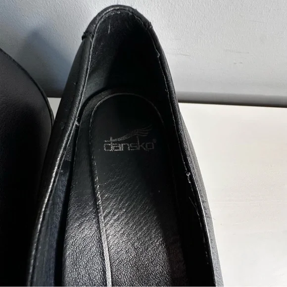 Dansko Shoes Womens Debra Neppa Wedge Loafer Black Leather US9.5 (40) Slip On - Picture 4 of 9